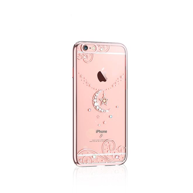 Kingxbar - iPhone 6/6S Plus Hülle - Handyhülle aus Plastik - Love of Crystal - Mond und Sterne - Rosegold