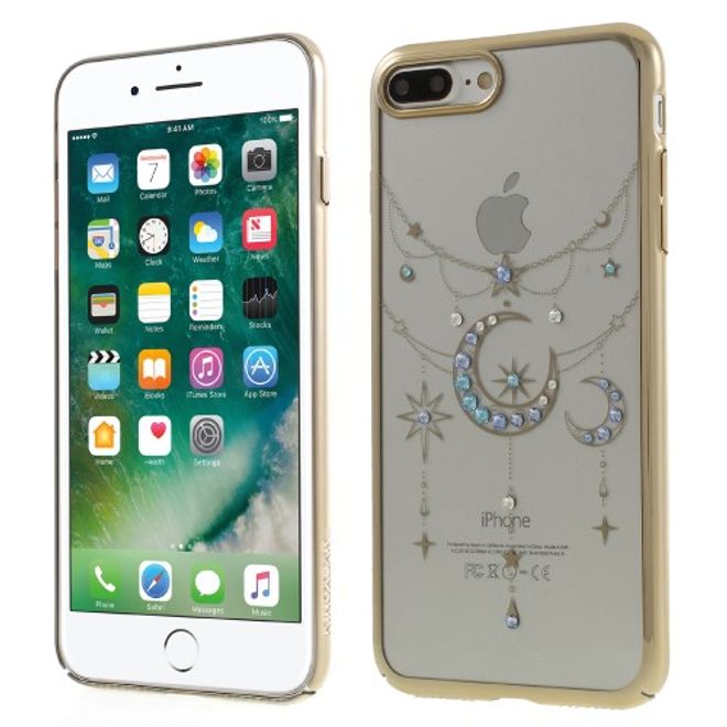 Kingxbar - iPhone 8 Plus / 7 Plus Case - Plastik Hülle - Twinkling Stars Series - Blauer Mond - Gold