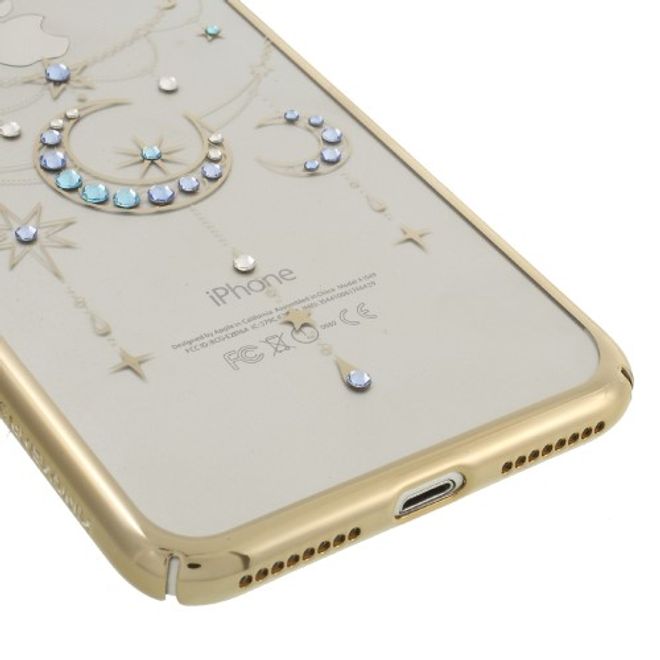 Kingxbar - iPhone 8 Plus / 7 Plus Case - Plastik Hülle - Twinkling Stars Series - Blauer Mond - Gold