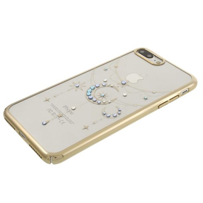 Kingxbar - iPhone 8 Plus / 7 Plus Case - Plastik Hülle - Twinkling Stars Series - Blauer Mond - Gold