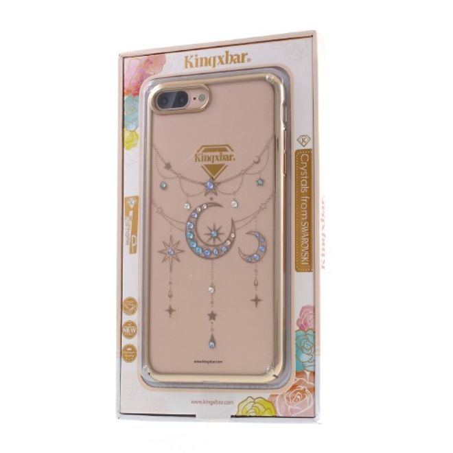 Kingxbar - iPhone 8 Plus / 7 Plus Case - Plastik Hülle - Twinkling Stars Series - Blauer Mond - Gold