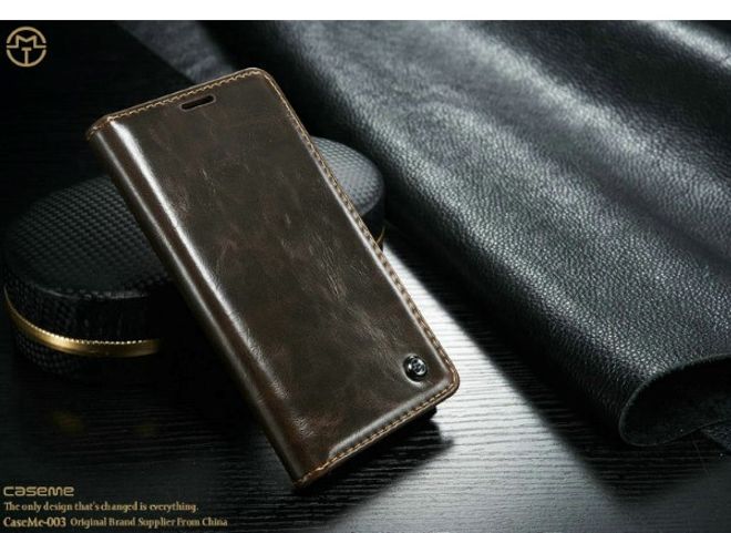 Caseme - Klassische Leder Hülle für Samsung Galaxy S6 - braun