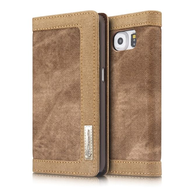 Caseme - Stylische Leder Hülle für Samsung Galaxy S6 - braun