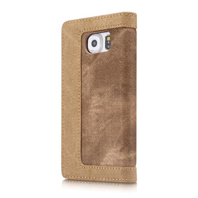 Caseme - Stylische Leder Hülle für Samsung Galaxy S6 - braun