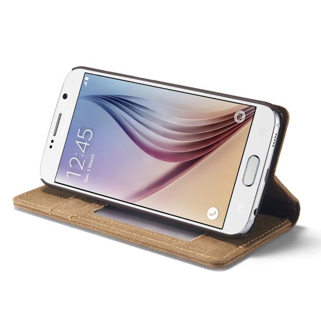Caseme - Stylische Leder Hülle für Samsung Galaxy S6 - braun