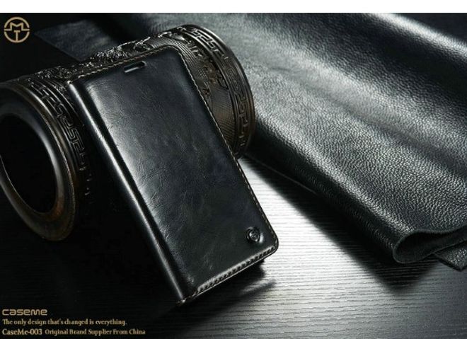 Caseme - Klassische Leder Hülle für Galaxy S6 Edge Plus - schwarz