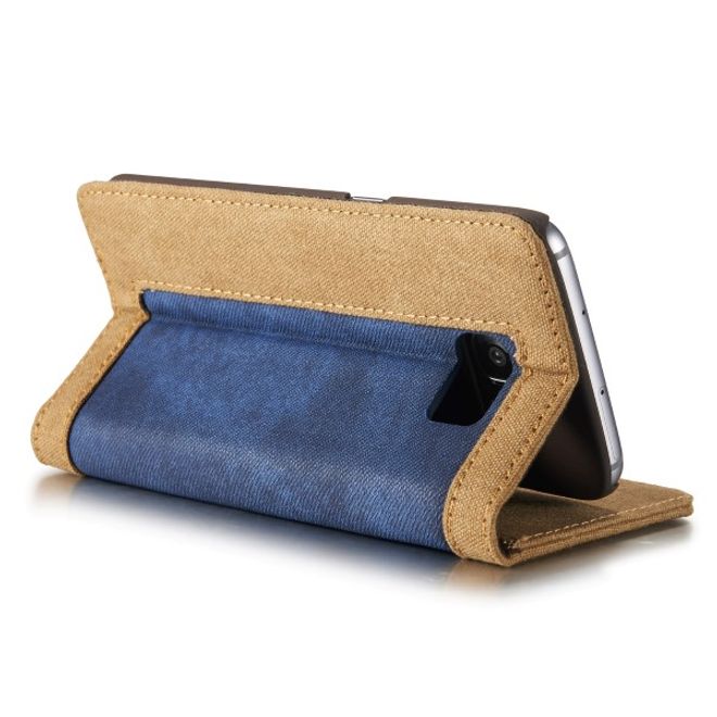 Caseme - Stylische Leder Hülle für Samsung Galaxy S7 Edge - blau