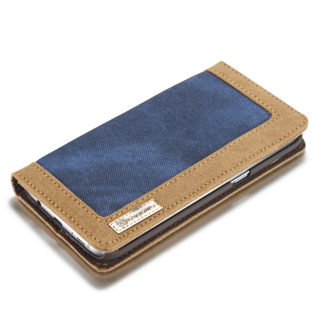 Caseme - Stylische Leder Hülle für Samsung Galaxy S7 Edge - blau