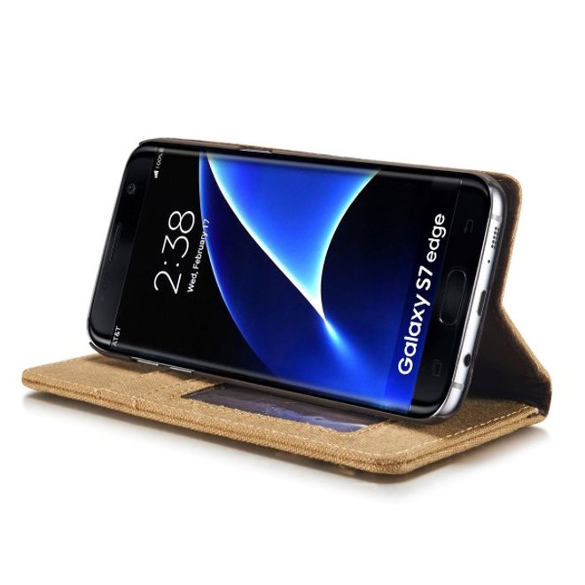 Caseme - Stylische Leder Hülle für Samsung Galaxy S7 Edge - blau
