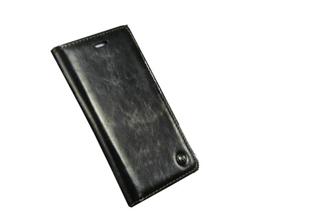 Caseme - Klassische Leder Hülle für iPhone 6 Plus/6S Plus - schwarz