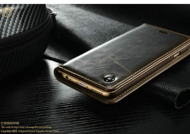 Caseme - Klassische Leder Hülle für iPhone 6 Plus/6S Plus - braun