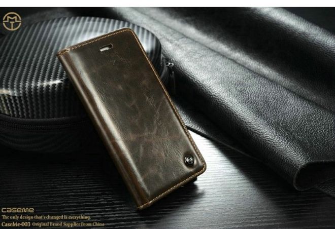 Caseme - Klassische Leder Hülle für iPhone 6 Plus/6S Plus - braun