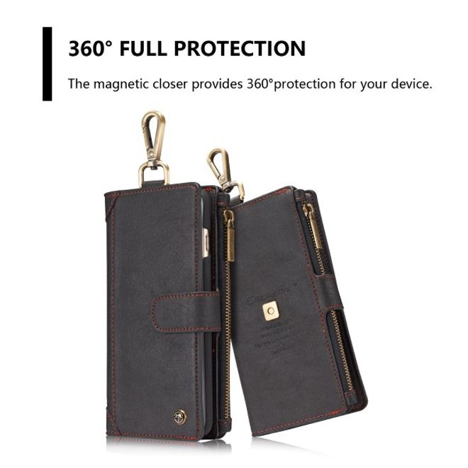 Caseme - Leder Etui mit abnehmbarer Plastik Hülle für iPhone 6 Plus/6S Plus - schwarz