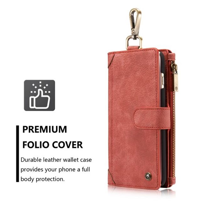 Caseme - Leder Etui mit abnehmbarer Plastik Hülle für iPhone 6 Plus/6S Plus - rot