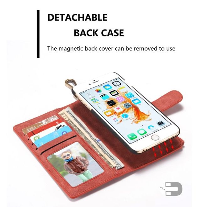 Caseme - Leder Etui mit abnehmbarer Plastik Hülle für iPhone 6 Plus/6S Plus - rot