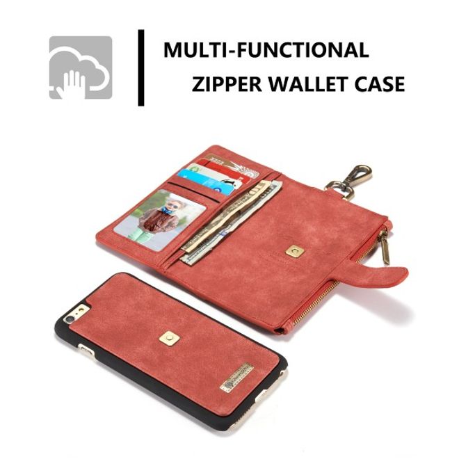 Caseme - Leder Etui mit abnehmbarer Plastik Hülle für iPhone 6 Plus/6S Plus - rot