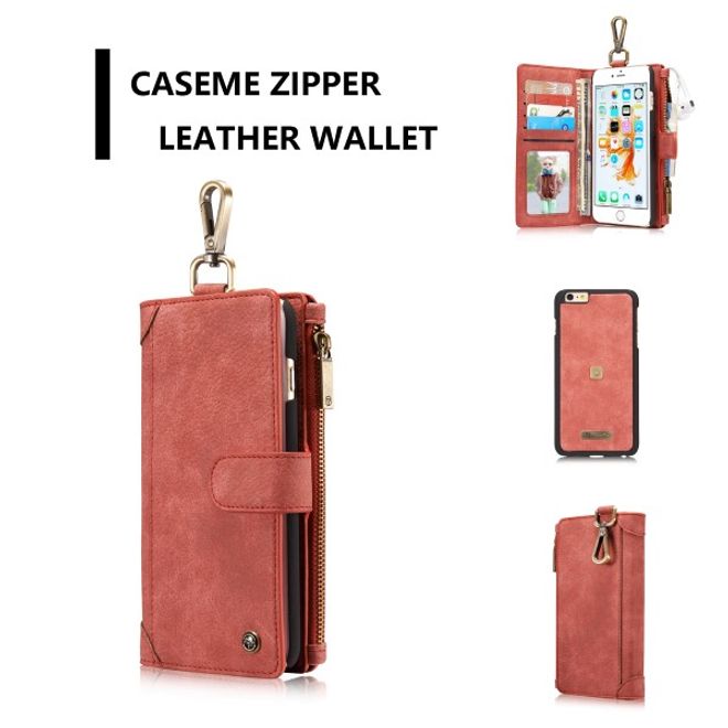 Caseme - Leder Etui mit abnehmbarer Plastik Hülle für iPhone 6 Plus/6S Plus - rot