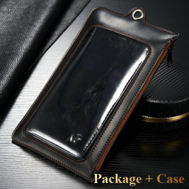 Caseme - Klassische Leder Hülle für iPhone 6/6S - schwarz