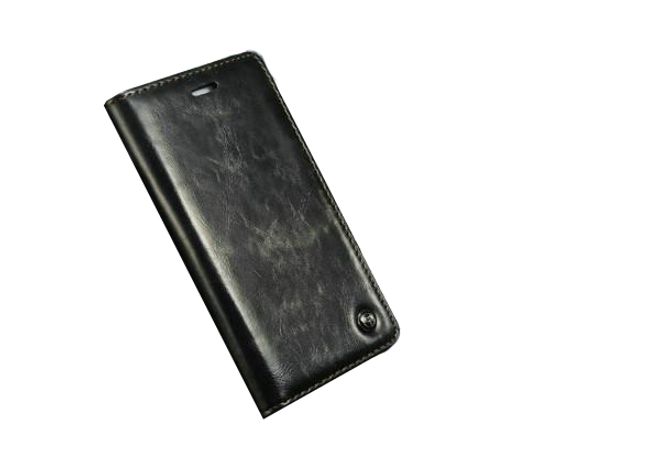Caseme - Klassische Leder Hülle für iPhone 6/6S - schwarz