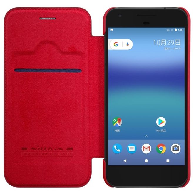 Nillkin - Google Pixel XL Hülle - Leder Book Case - Qin Series - rot