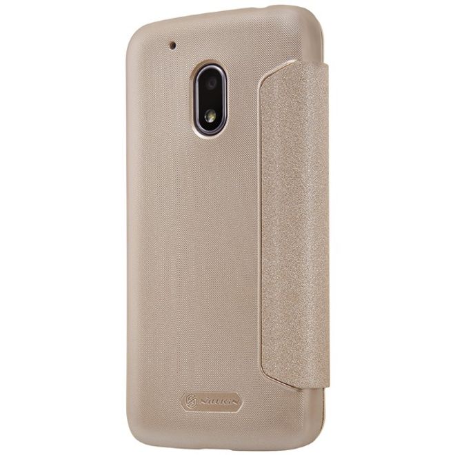 Nillkin - Lenovo Moto G4 Play Hülle - Leder Cover - Sparkle Series - gold