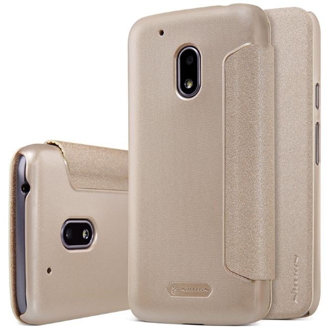 Nillkin - Lenovo Moto G4 Play Hülle - Leder Cover - Sparkle Series - gold