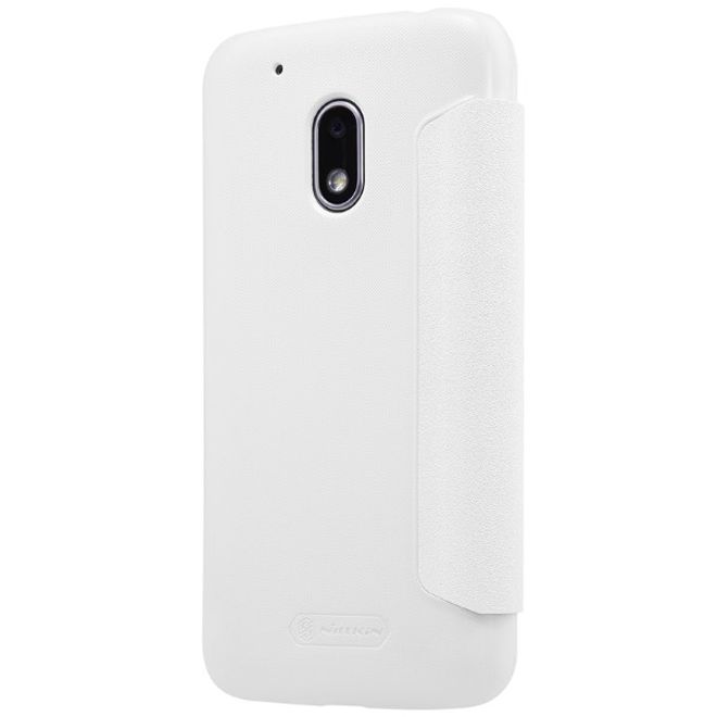 Nillkin - Lenovo Moto G4 Play Hülle - Leder Cover - Sparkle Series - weiss