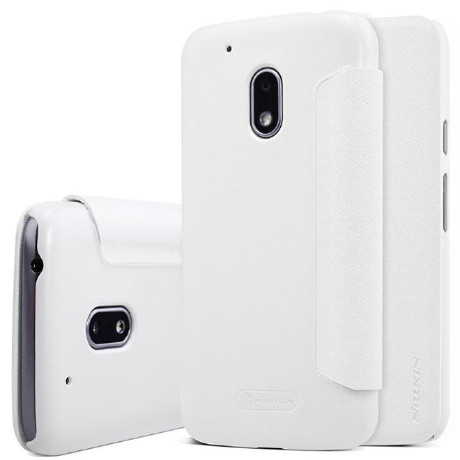 Nillkin - Lenovo Moto G4 Play Hülle - Leder Cover - Sparkle Series - weiss