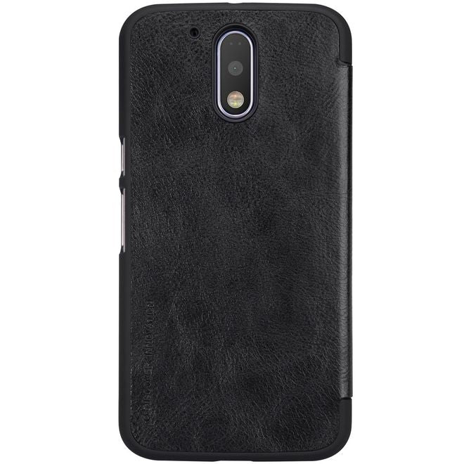 Nillkin - Lenovo Moto G4 Plus Hülle - Leder Cover - Qin Series - schwarz