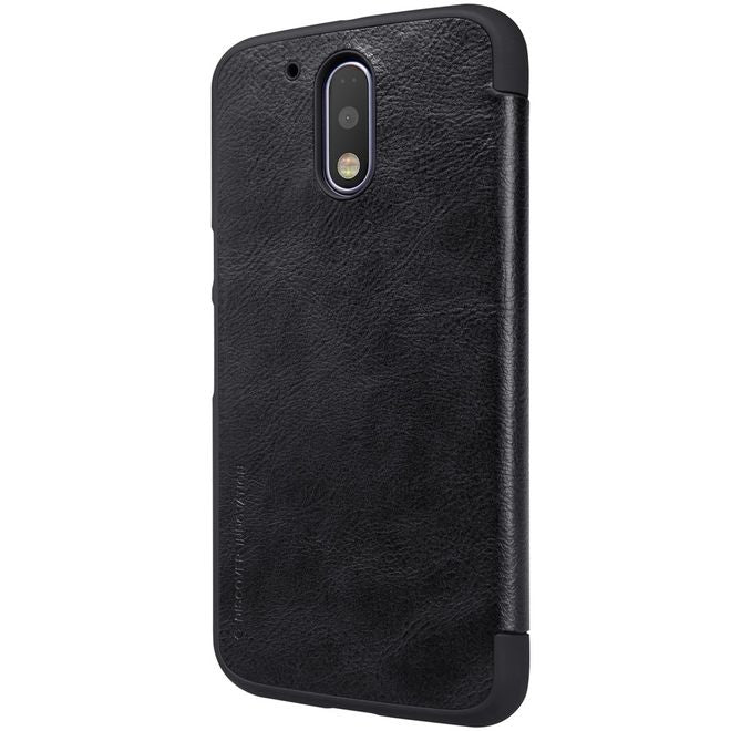 Nillkin - Lenovo Moto G4 Plus Hülle - Leder Cover - Qin Series - schwarz