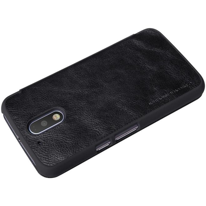 Nillkin - Lenovo Moto G4 Plus Hülle - Leder Cover - Qin Series - schwarz