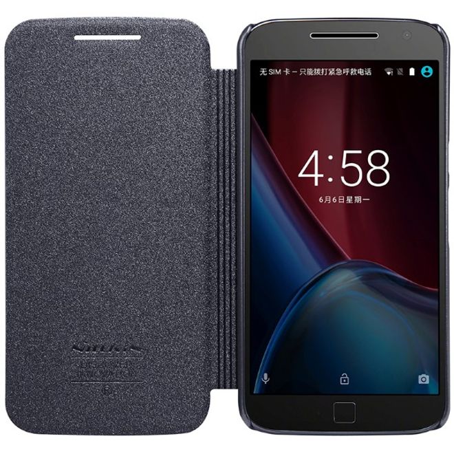 Nillkin - Hülle für Lenovo Moto G4 Plus - Leder Case - Sparkle Series - schwarz