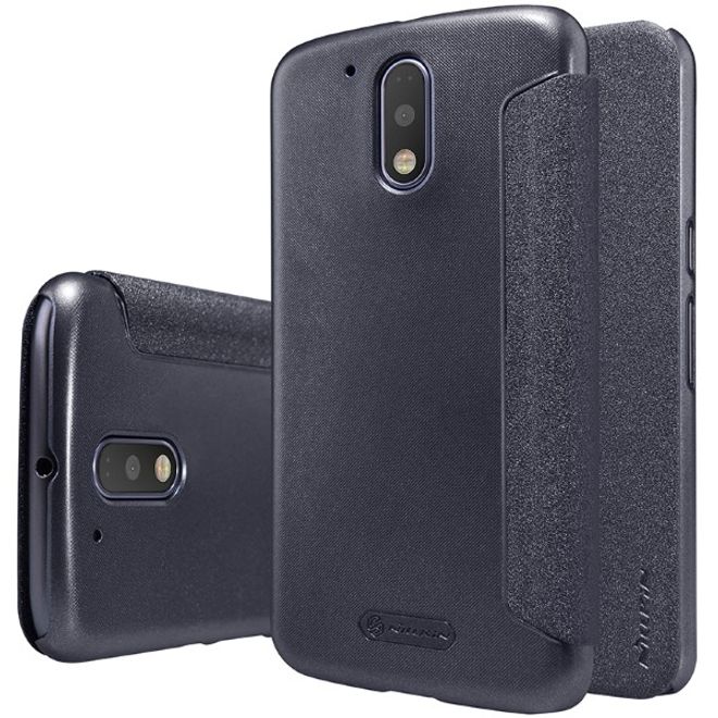 Nillkin - Hülle für Lenovo Moto G4 Plus - Leder Case - Sparkle Series - schwarz