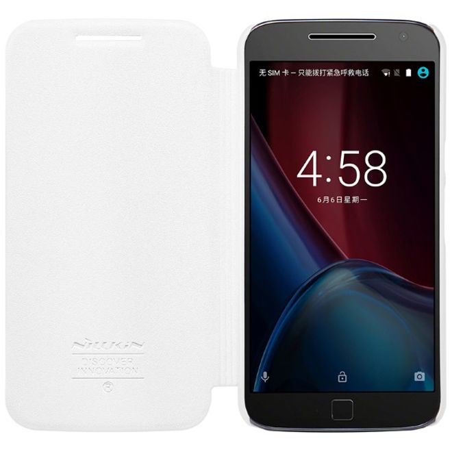 Nillkin - Hülle für Lenovo Moto G4 Plus - Leder Case - Sparkle Series - weiss