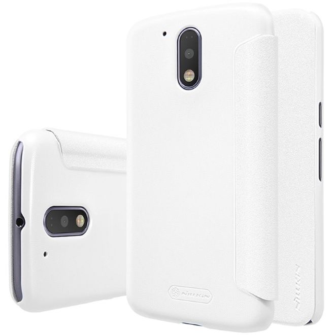 Nillkin - Hülle für Lenovo Moto G4 Plus - Leder Case - Sparkle Series - weiss