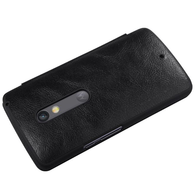 Nillkin - Lenovo Moto X Play Handyhülle - Leder Cover - Qin Series - schwarz