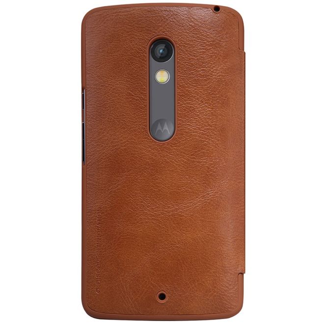 Nillkin - Lenovo Moto X Play Handyhülle - Leder Cover - Qin Series - braun