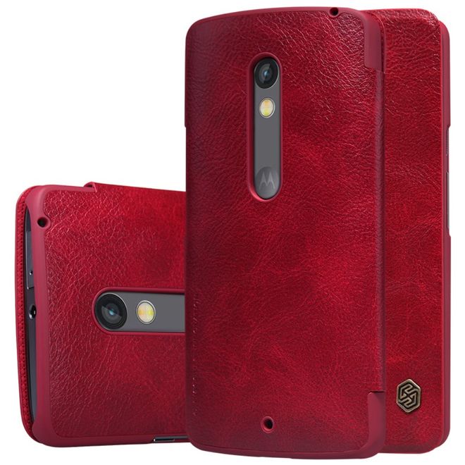 Nillkin - Lenovo Moto X Play Handyhülle - Leder Cover - Qin Series - rot