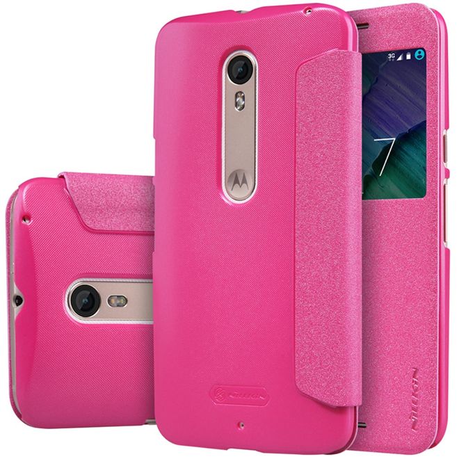 Nillkin - Lenovo Moto X Style Hülle - Funkelndes Leder Case - Sparkle Series - pink