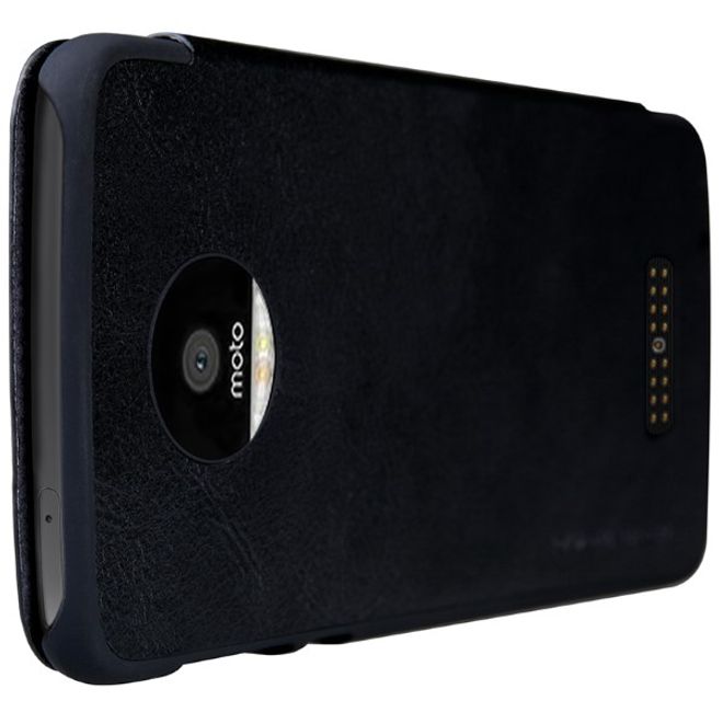 Nillkin - Handyhülle für Motorola Moto Z - Leder Case - Qin Series - schwarz