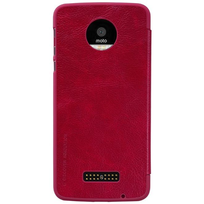 Nillkin - Handyhülle für Motorola Moto Z - Leder Case - Qin Series - rot