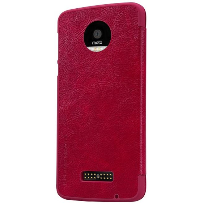Nillkin - Handyhülle für Motorola Moto Z - Leder Case - Qin Series - rot