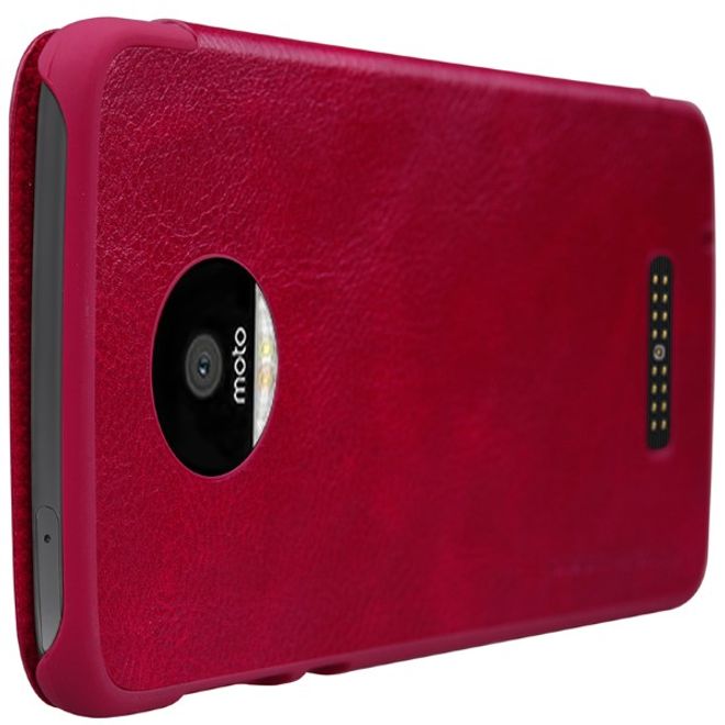 Nillkin - Handyhülle für Motorola Moto Z - Leder Case - Qin Series - rot