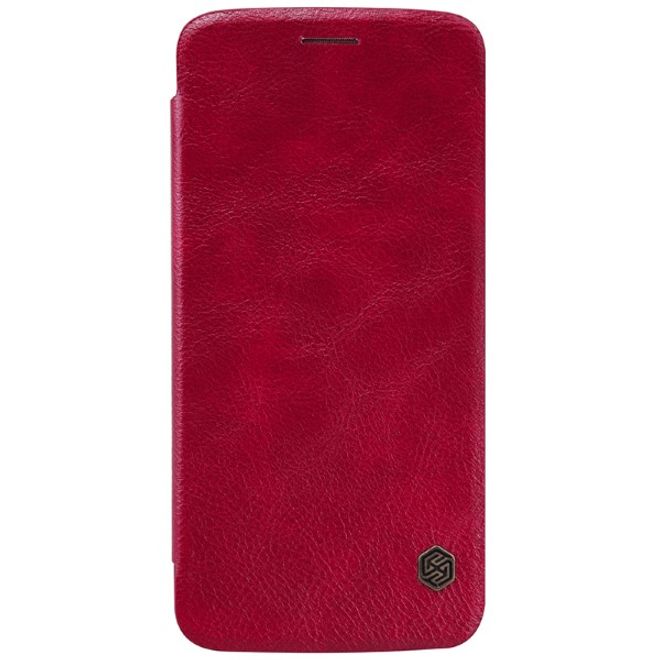 Nillkin - Handyhülle für Motorola Moto Z - Leder Case - Qin Series - rot