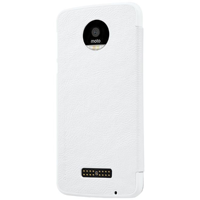 Nillkin - Handyhülle für Motorola Moto Z - Leder Case - Qin Series - weiss