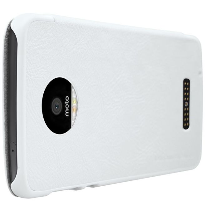Nillkin - Handyhülle für Motorola Moto Z - Leder Case - Qin Series - weiss