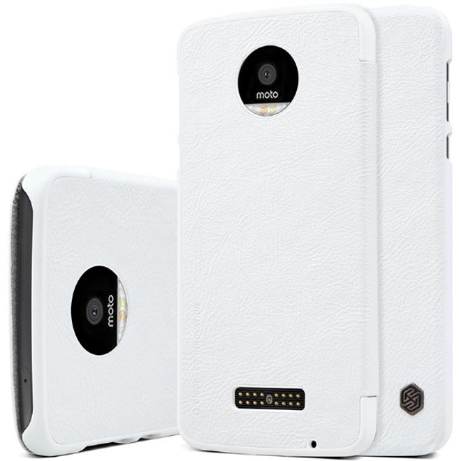 Nillkin - Handyhülle für Motorola Moto Z - Leder Case - Qin Series - weiss