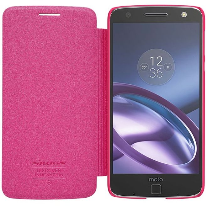 Nillkin - Motorola Moto Z Handyhülle - Funkelnde Leder Hülle - Sparkle Series - pink