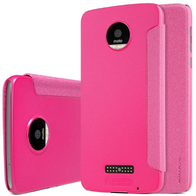 Nillkin - Motorola Moto Z Handyhülle - Funkelnde Leder Hülle - Sparkle Series - pink