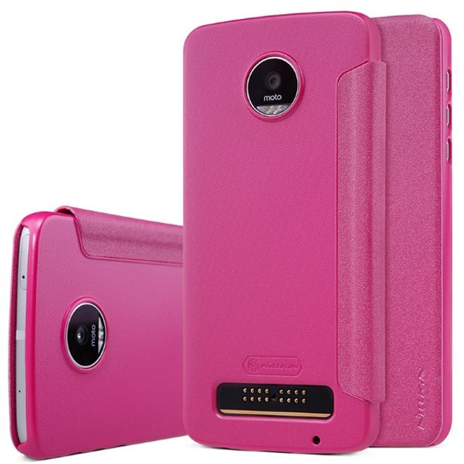 Nillkin - Lenovo Moto Z Play Hülle - Leder Case - Sparkle Series - pink